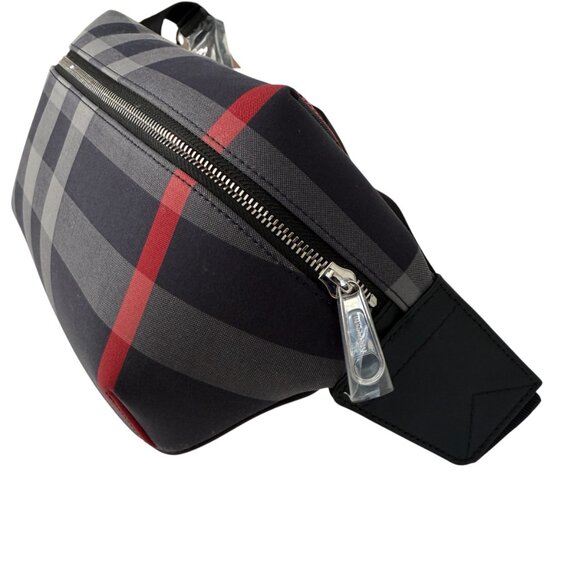 Burberry Navy Grey IP Check Canvas Leather MD Sonny Belt Bag - Picture 6 of 16